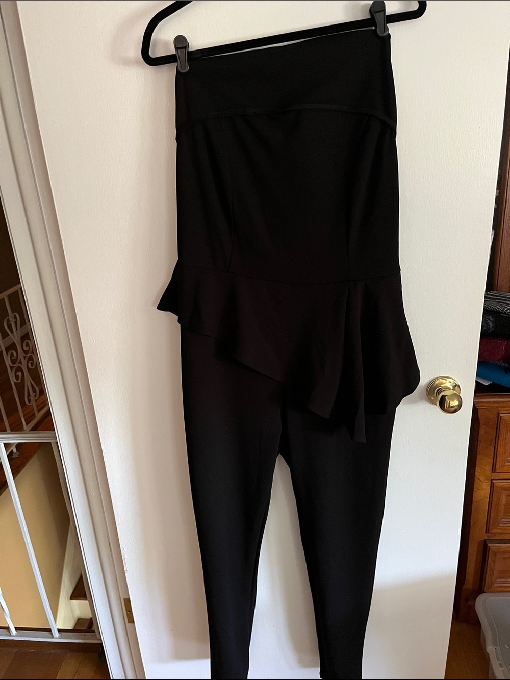 Fashion Nova Black Ruffle-Waist Jumpsuit